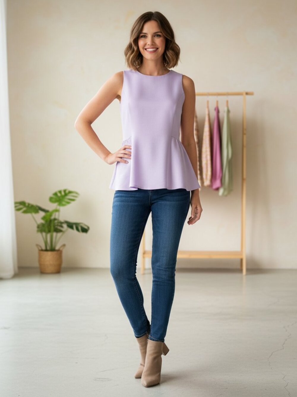 Aligne Solstice Satin Peplum Top NWOT Size 6